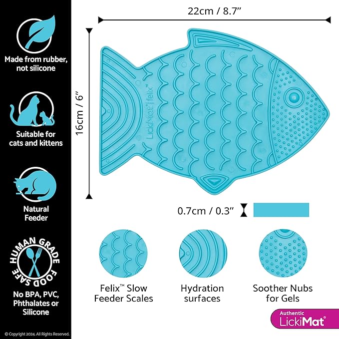 LickiMat Felix Fish-Shaped Cat Slow Feeder