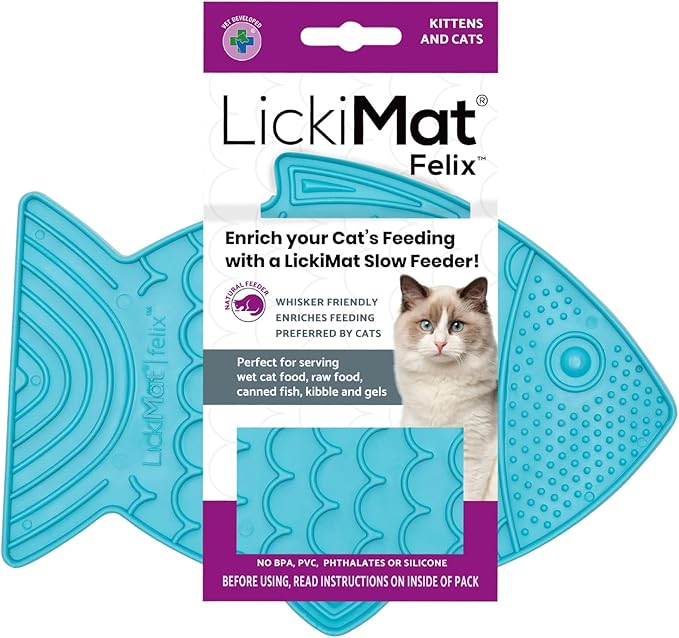 LickiMat Felix Fish-Shaped Cat Slow Feeder