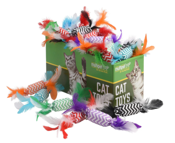 Candy Crackle Feathers Cat Toy Assorted Colors