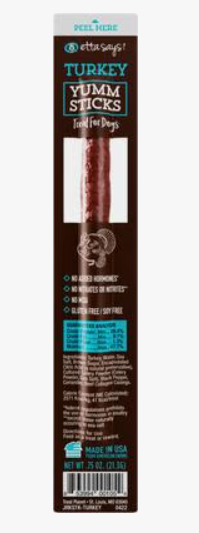 Etta Says! Jerky Dog Treat Yumm Sticks Human Grade, 1 count