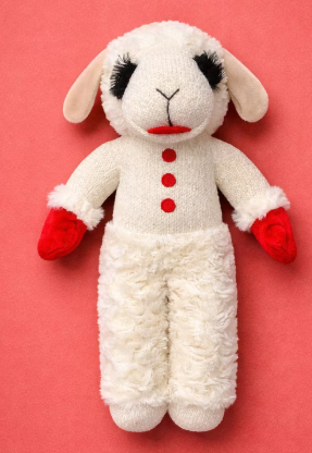 Standing Lamb Chop Plush Dog Toy 13"