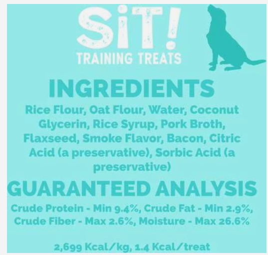 Etta Says! Sit! Training Treats Bacon Recipe Dog Treats, 6-oz bag