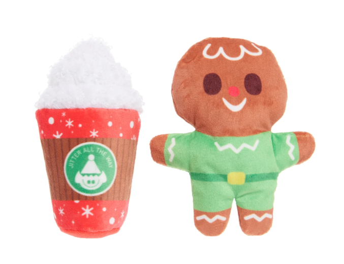 2PC Jolly Jitterbread Man Plush Dog