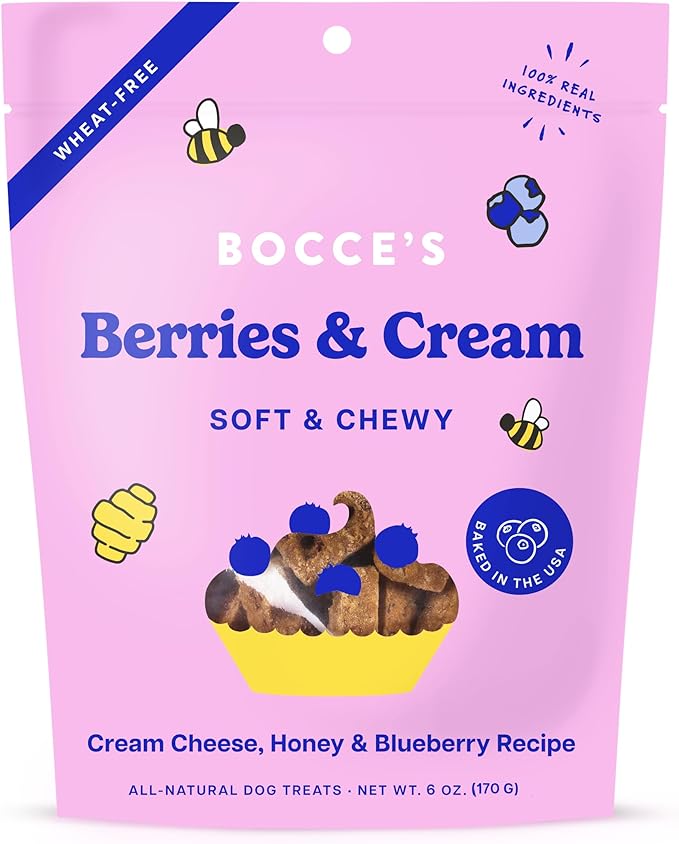 Bocce's Bakery Berries & Cream Soft & Chewy Dog Treats 6 oz bag