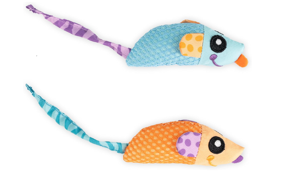 Catnip Chew Mice Dental Health Cat Toy 2pc