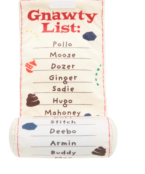Holiday Gnawty & Gnice List Plush Dog Toy