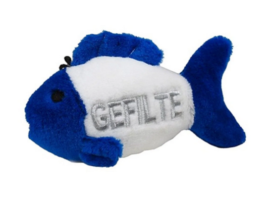 Holiday Gefilte Fish Talking Hanukkah Plush Dog Toy 4.5"