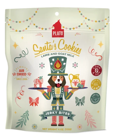Holiday Santa's Cookies Lamb & Goat Milk Jerky Dog Treats 4oz