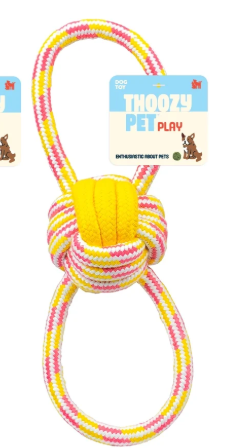 8 Knot Ball Rope Dog Toy Orange / Teal 11.5"