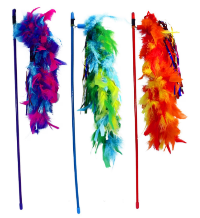 Multipet Cat Teasers Assorted Colors 20"`1`2