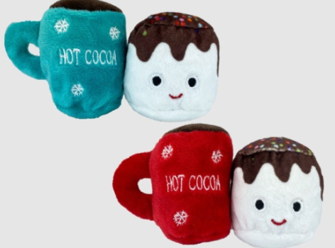 Multipet Hot Cocoa/Marshmallow Cat Toy 2pk Assorted