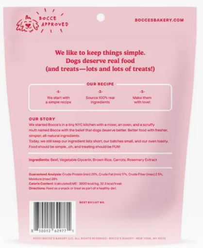 Bocce's Bakery Beef Grazers Jerky Sticks Dog Treats 4oz