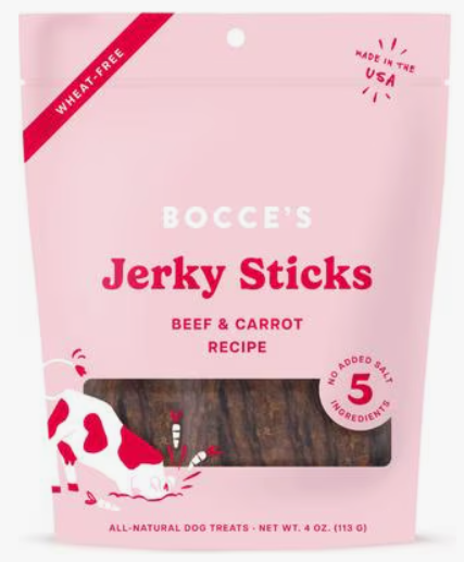 Bocce's Bakery Beef Grazers Jerky Sticks Dog Treats 4oz
