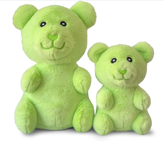 Gummy Bear Plush Dog Toy Green 6"